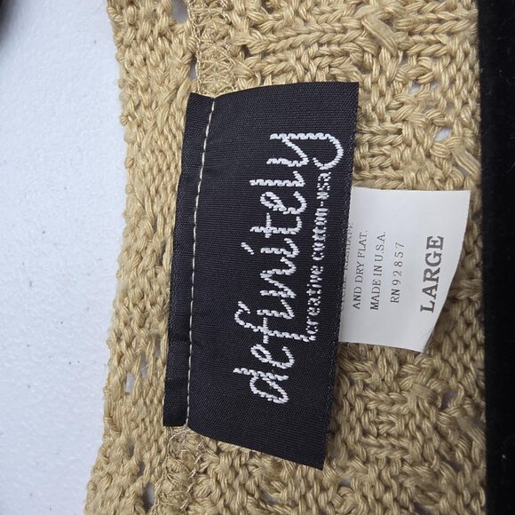 Definitely Sweater Womens Large Beige Tie Front Crochet Knit Cardigan Made USA - Picture 5 of 8